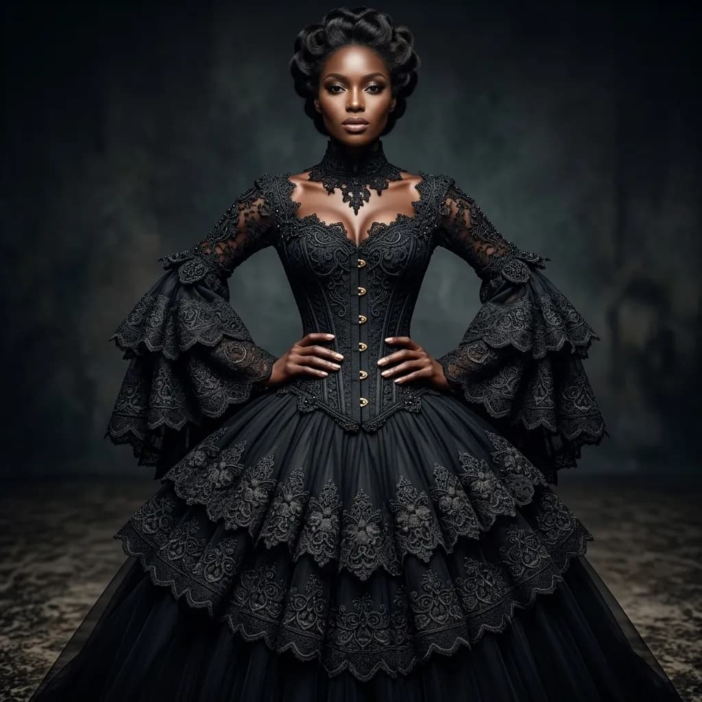 Black Gothic Wedding Dress – Vampire & Steampunk Elegance