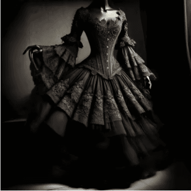 Black Gothic Wedding Dress – Vampire & Steampunk Elegance — vue 2