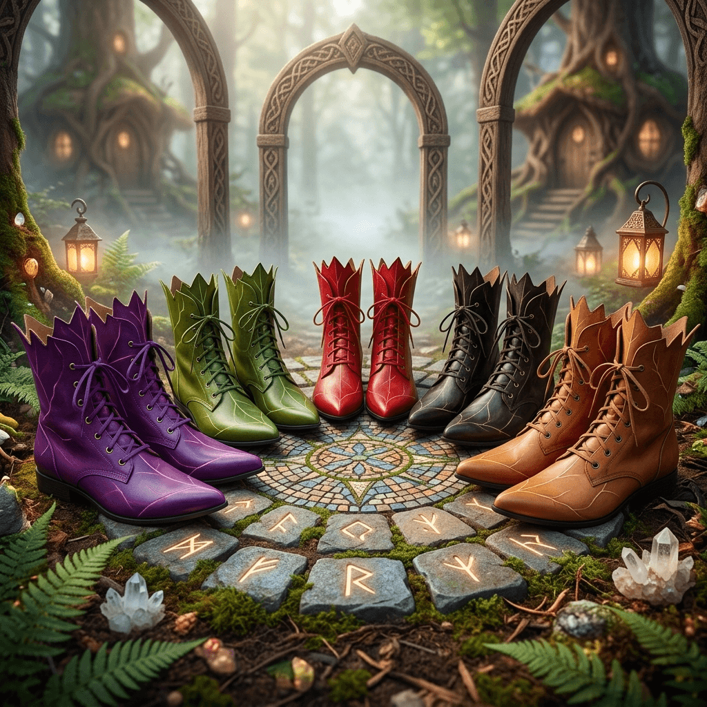 Women's Fairy Faux Leather Boots – Gothic Medieval Elf Shoes, Witch Boots, Fantasy Cosplay Footwear — vue 2