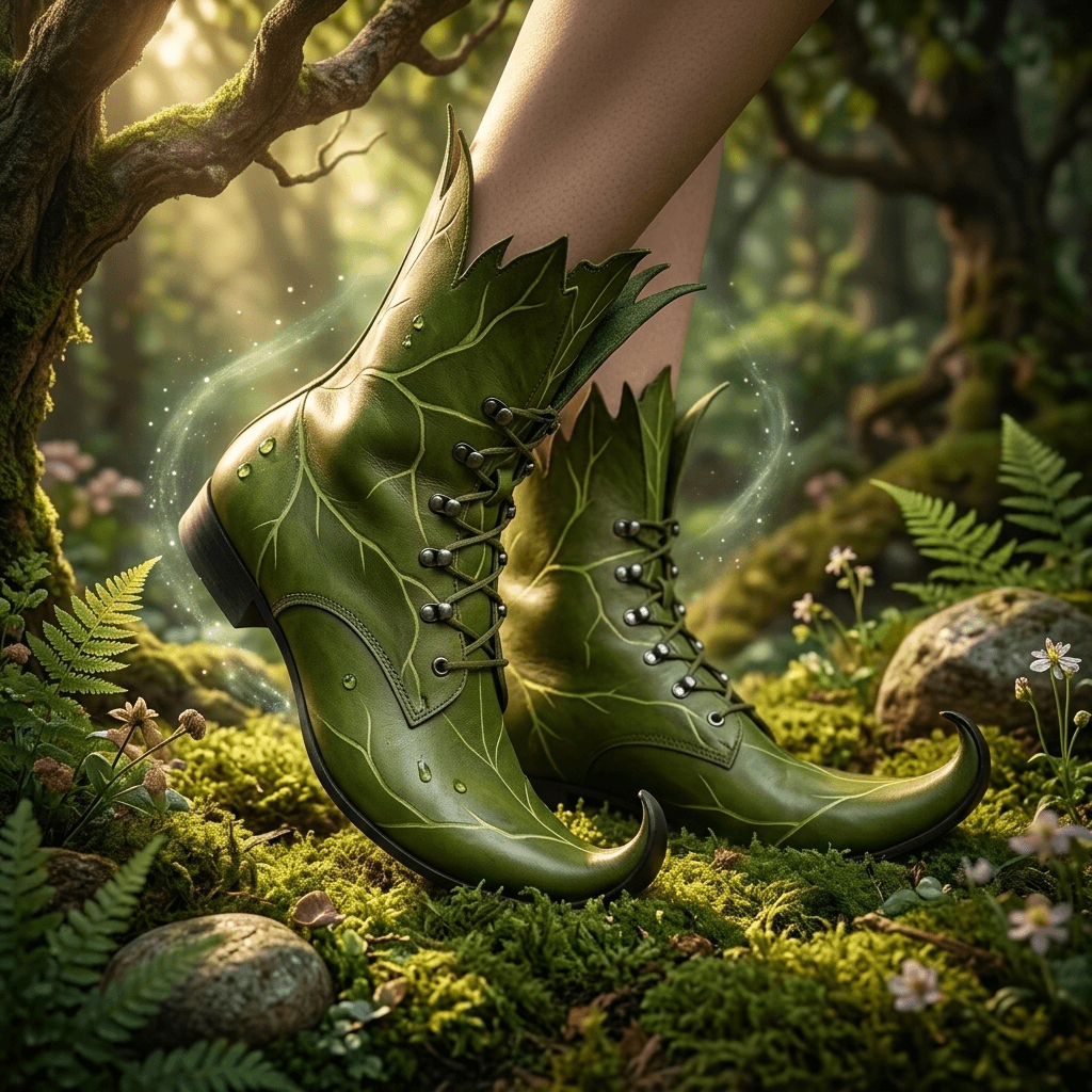 Women's Fairy Faux Leather Boots – Gothic Medieval Elf Shoes, Witch Boots, Fantasy Cosplay Footwear — vue 5