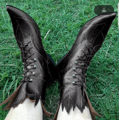 Women's Fairy Faux Leather Boots – Gothic Medieval Elf Shoes, Witch Boots, Fantasy Cosplay Footwear — vue 8
