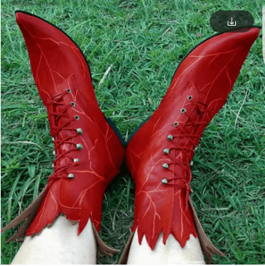 Women's Fairy Faux Leather Boots – Gothic Medieval Elf Shoes, Witch Boots, Fantasy Cosplay Footwear — vue 9