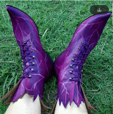 Women's Fairy Faux Leather Boots – Gothic Medieval Elf Shoes, Witch Boots, Fantasy Cosplay Footwear — vue 7