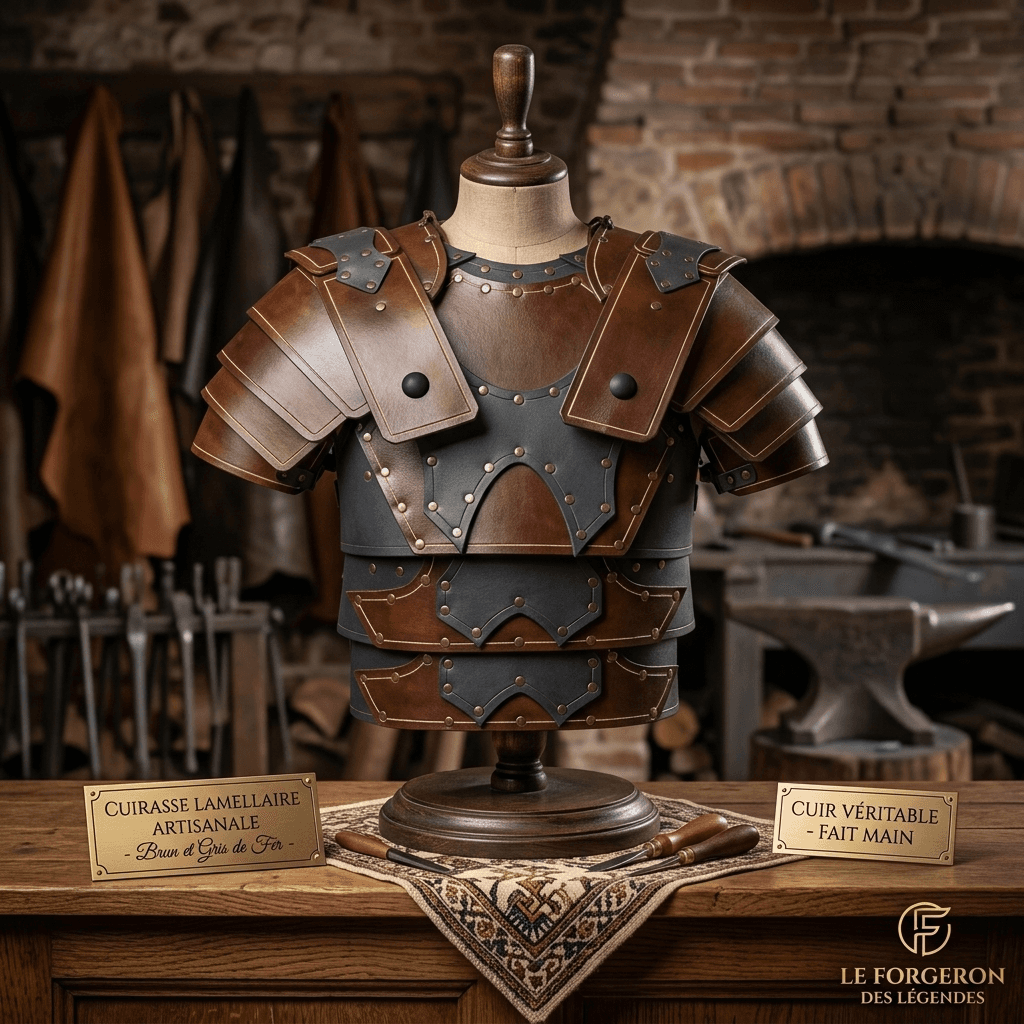 Roman Gladiator Armor Breastplate, Faux Leather Warrior Costume, Medieval Knight Armor, LARP Cosplay Armor, Ancient Roman Warrior Chest Piece — vue 5